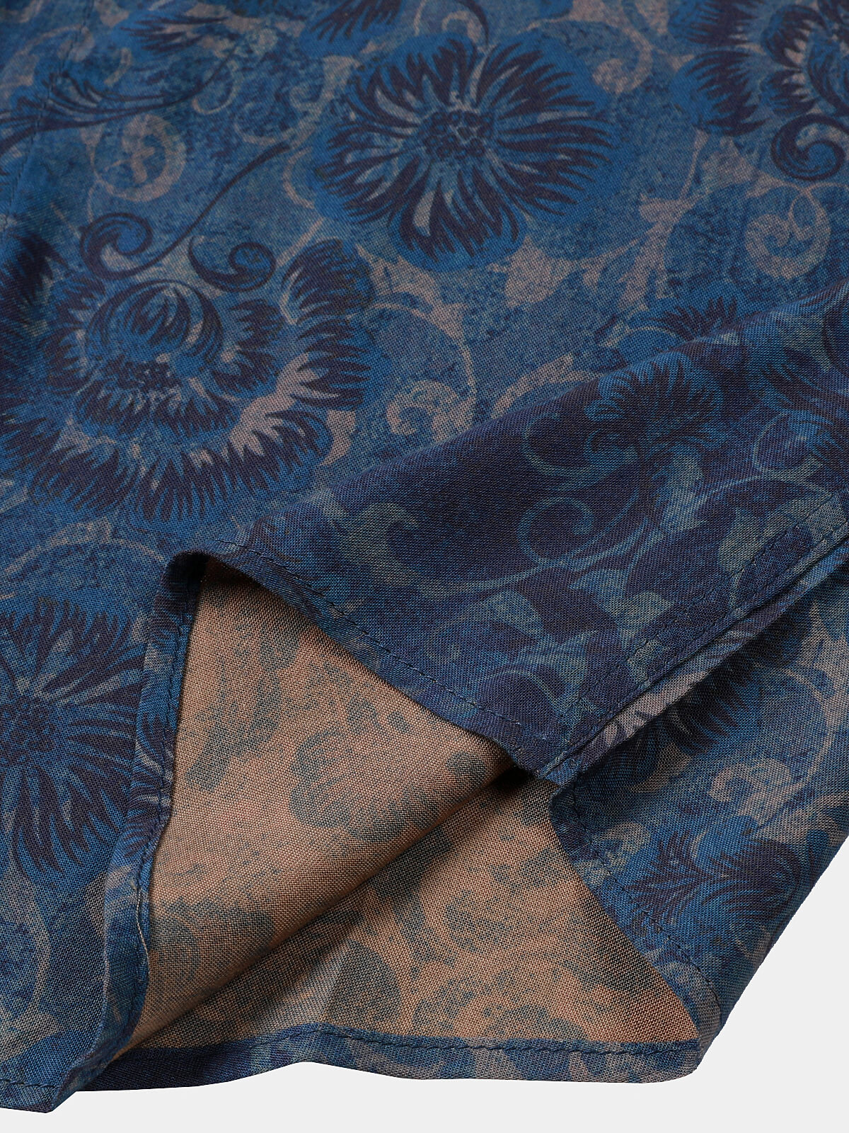 Chemise Homme Bleu Marine Florale Vintage Manches Courtes