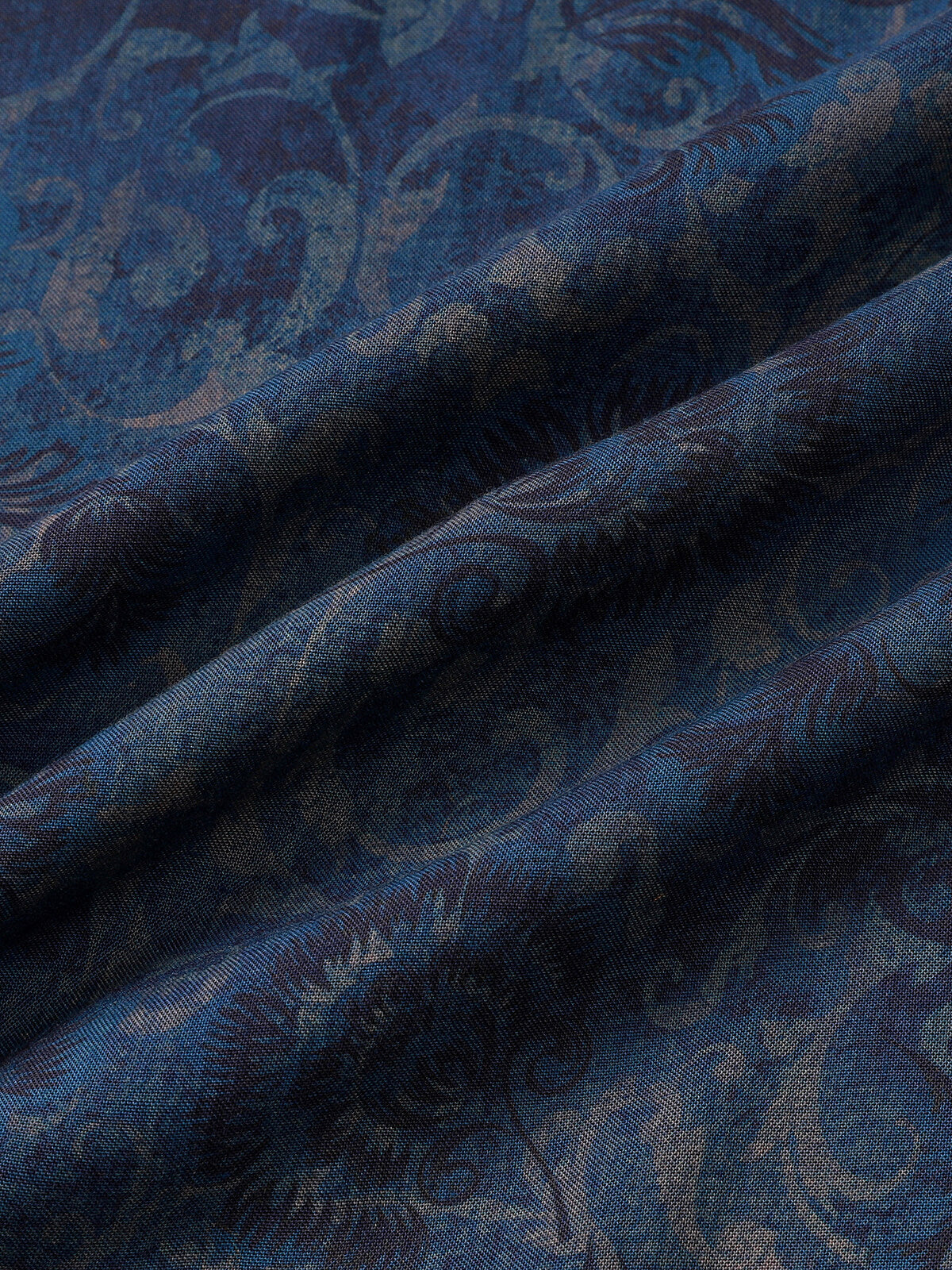 Chemise Homme Bleu Marine Florale Vintage Manches Courtes