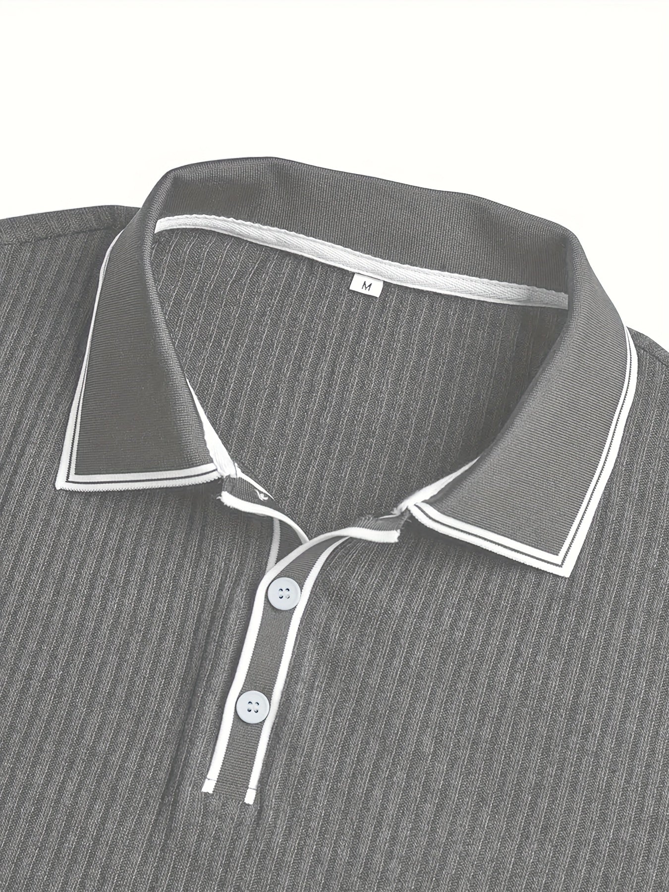 Western Men'S Top, Summer Casual Contrast Collar Button Short Sleeve Men'S Polo Shirt