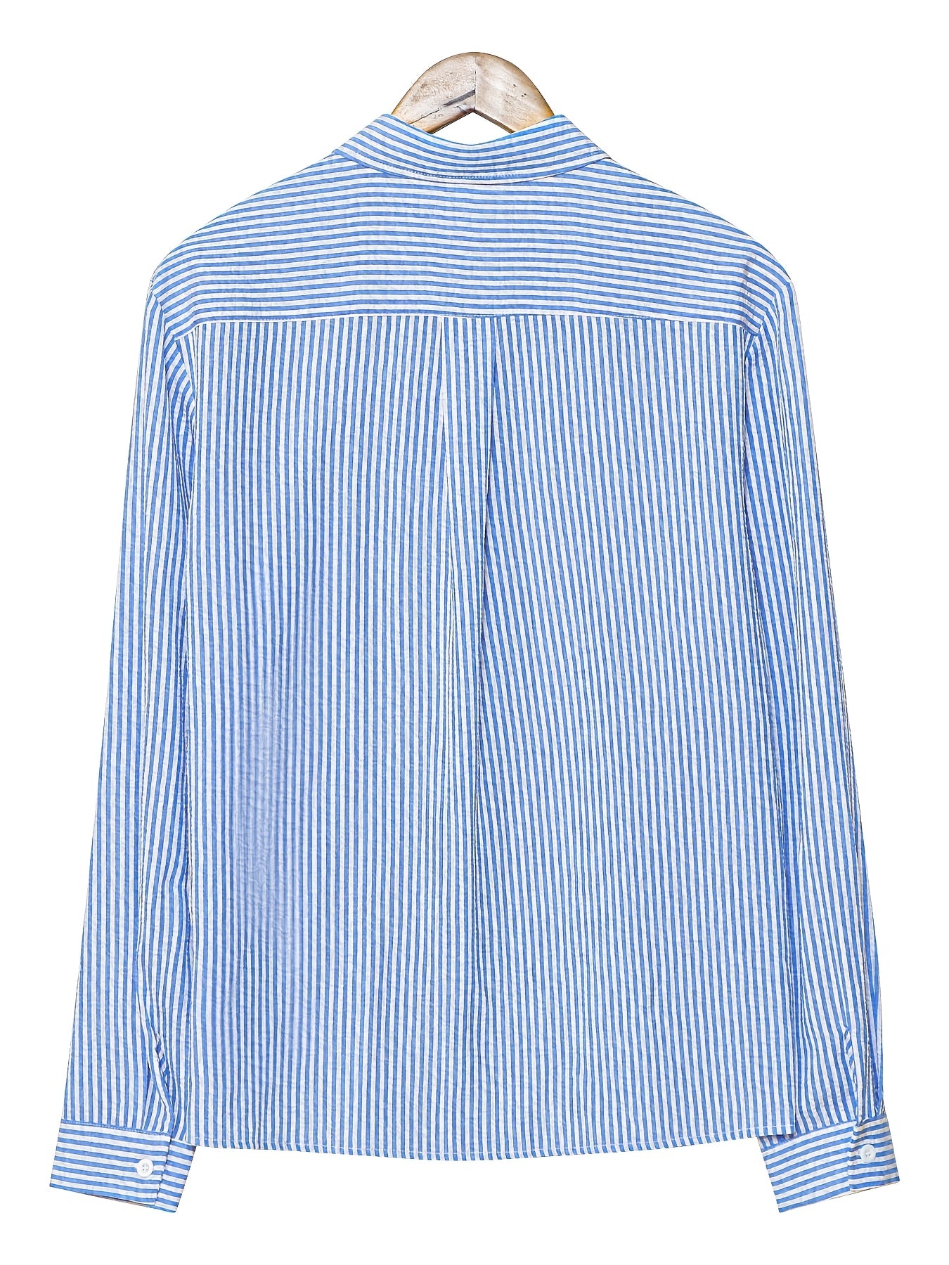 Spring/Summer Comfortable, Refreshing, and Breathable Textured Bubble Gauze Striped Long-Sleeve Lapel Shirt for Men and Women, Casual Light Business Style, Champagne Yellow Color Close to Earth Yellow or Beige