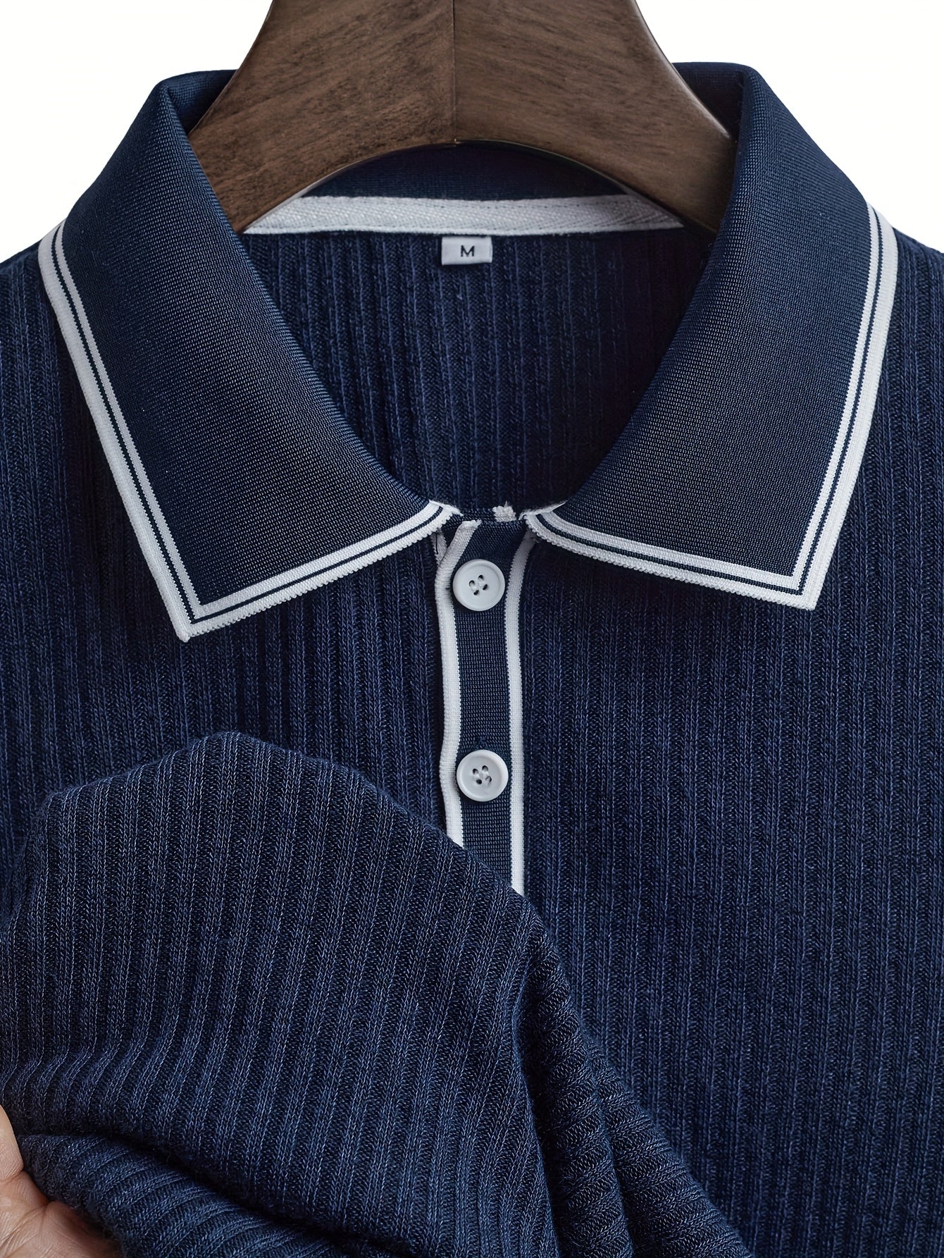 Western Men'S Top, Summer Casual Contrast Collar Button Short Sleeve Men'S Polo Shirt