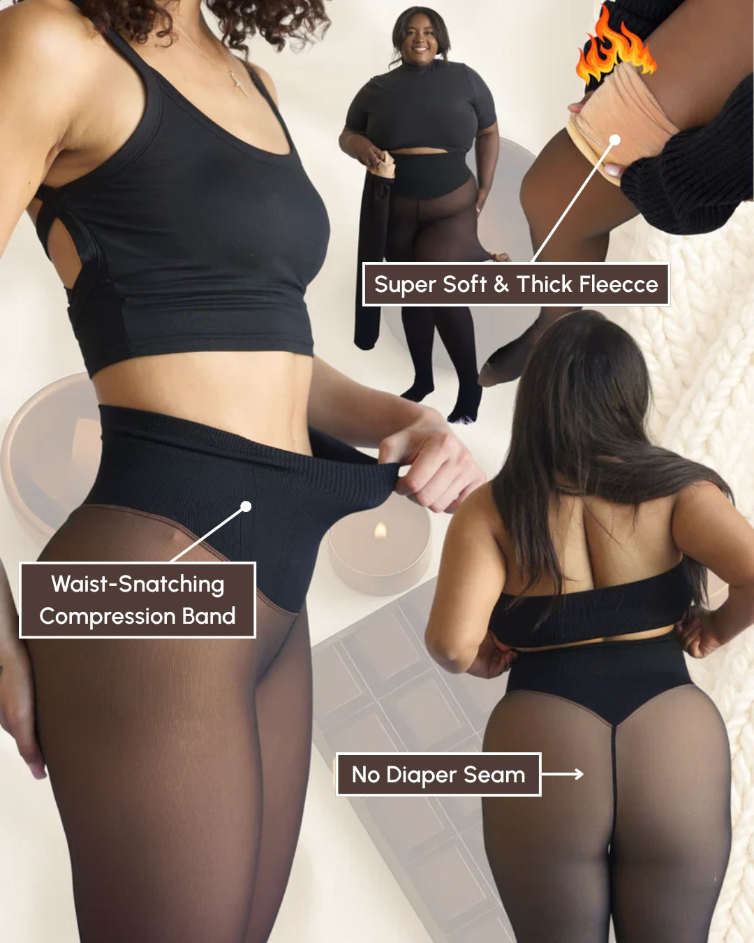 Velours Nude Fleece legging