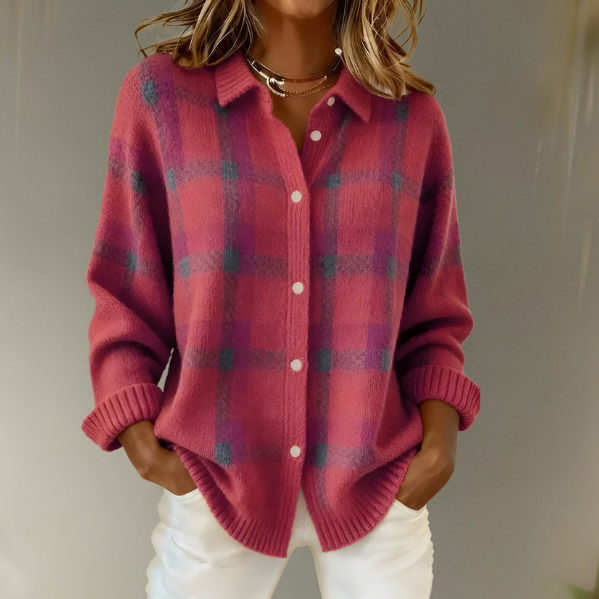 Colette Cardigan à Carreaux
